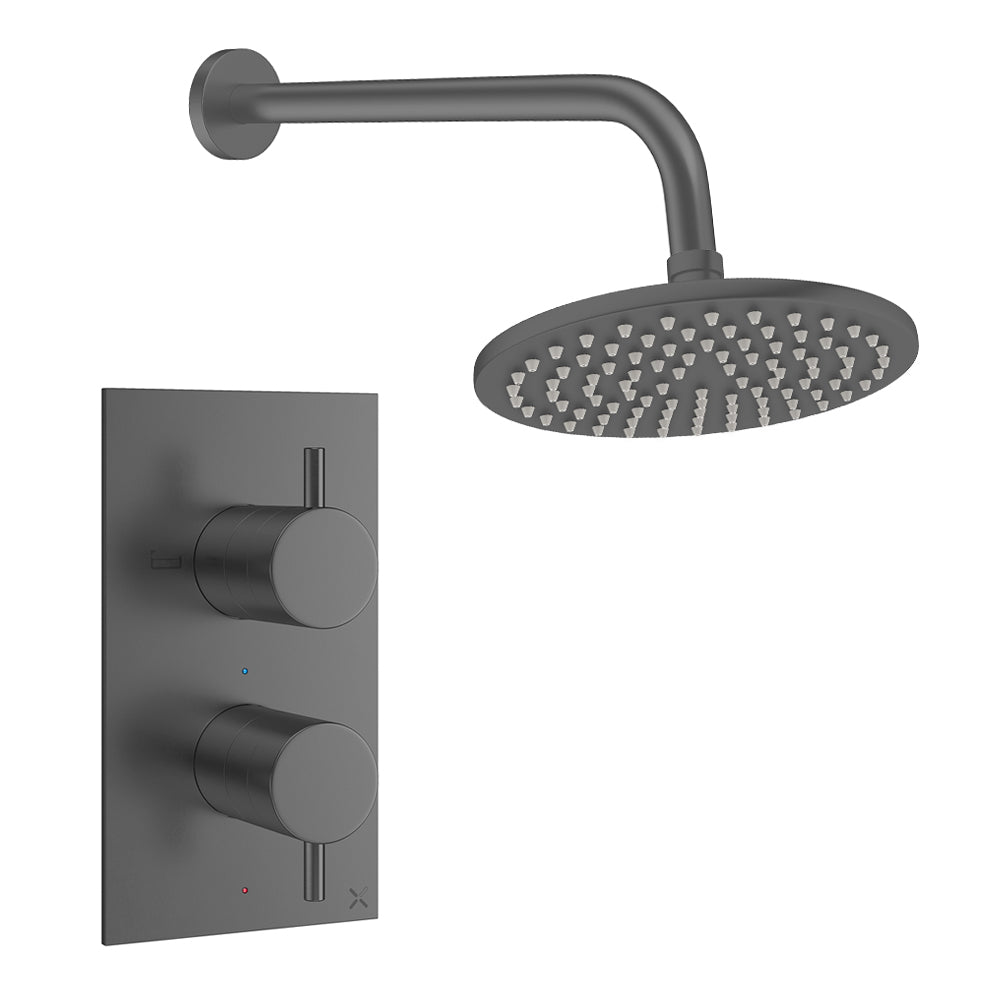 Crosswater Design Shower Set 1 Slate 200mm