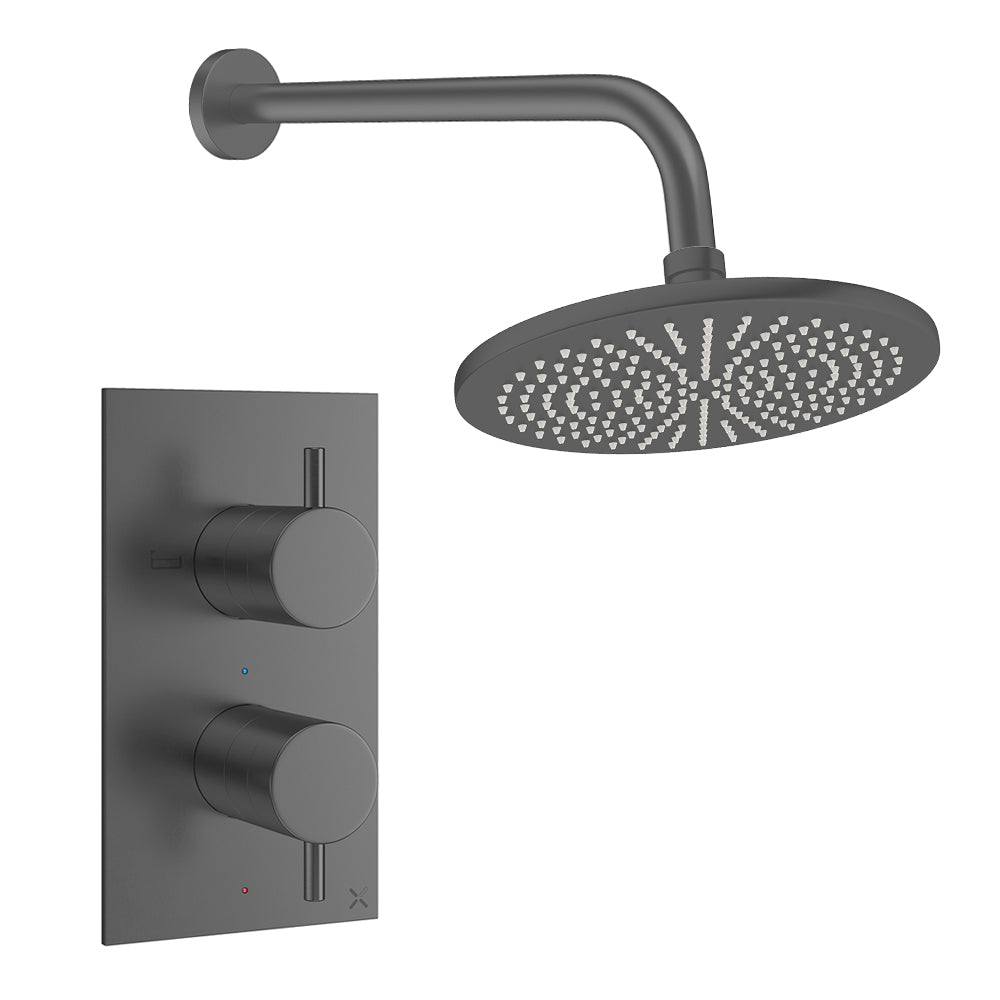 Crosswater Design Shower Set 1 Slate 300mm
