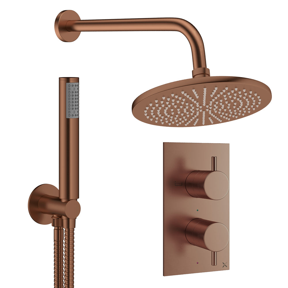 Crosswater Design Shower Set 3 Brushed Bronze 300mm