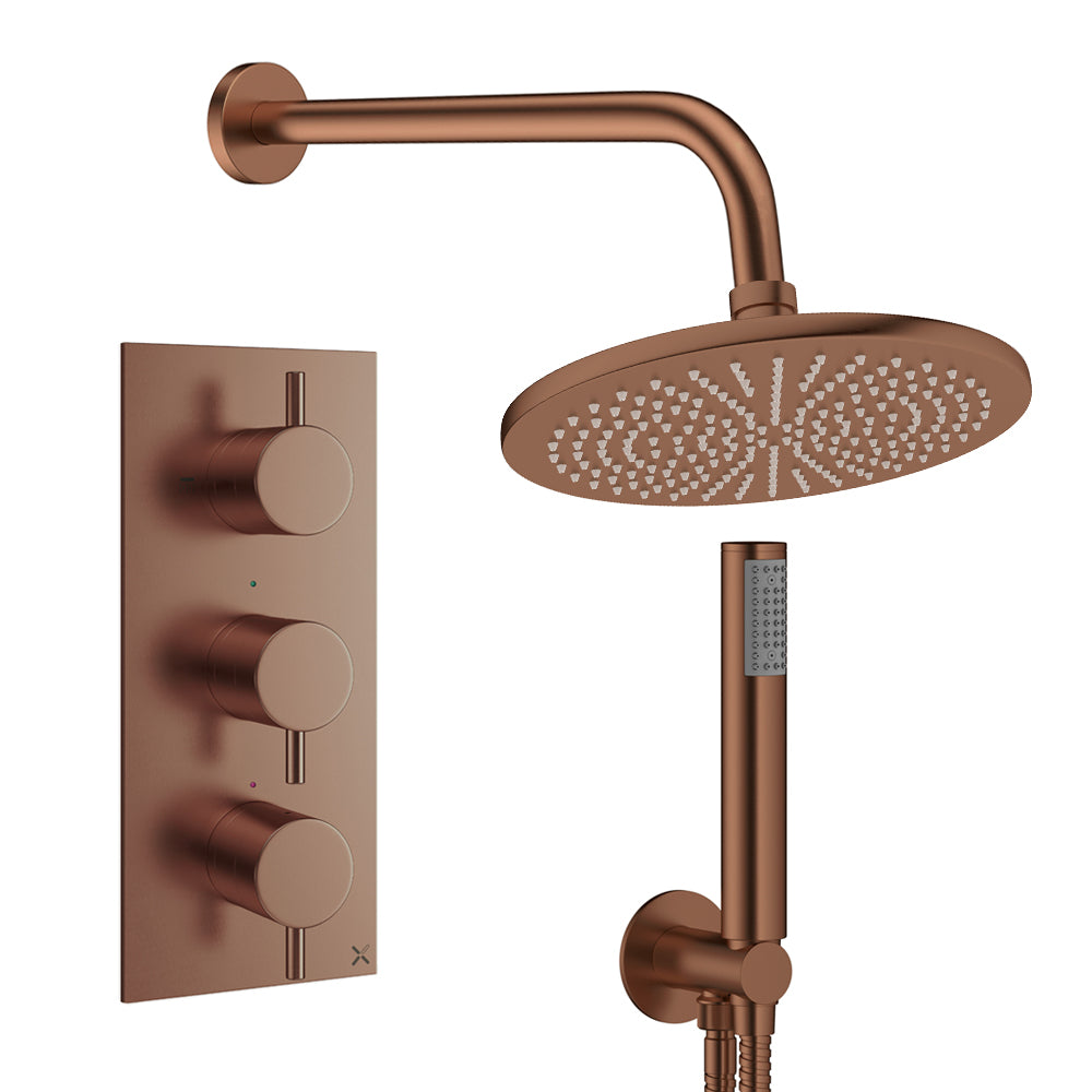 Crosswater Design Shower Set 7 Brushed Bronze 300mm