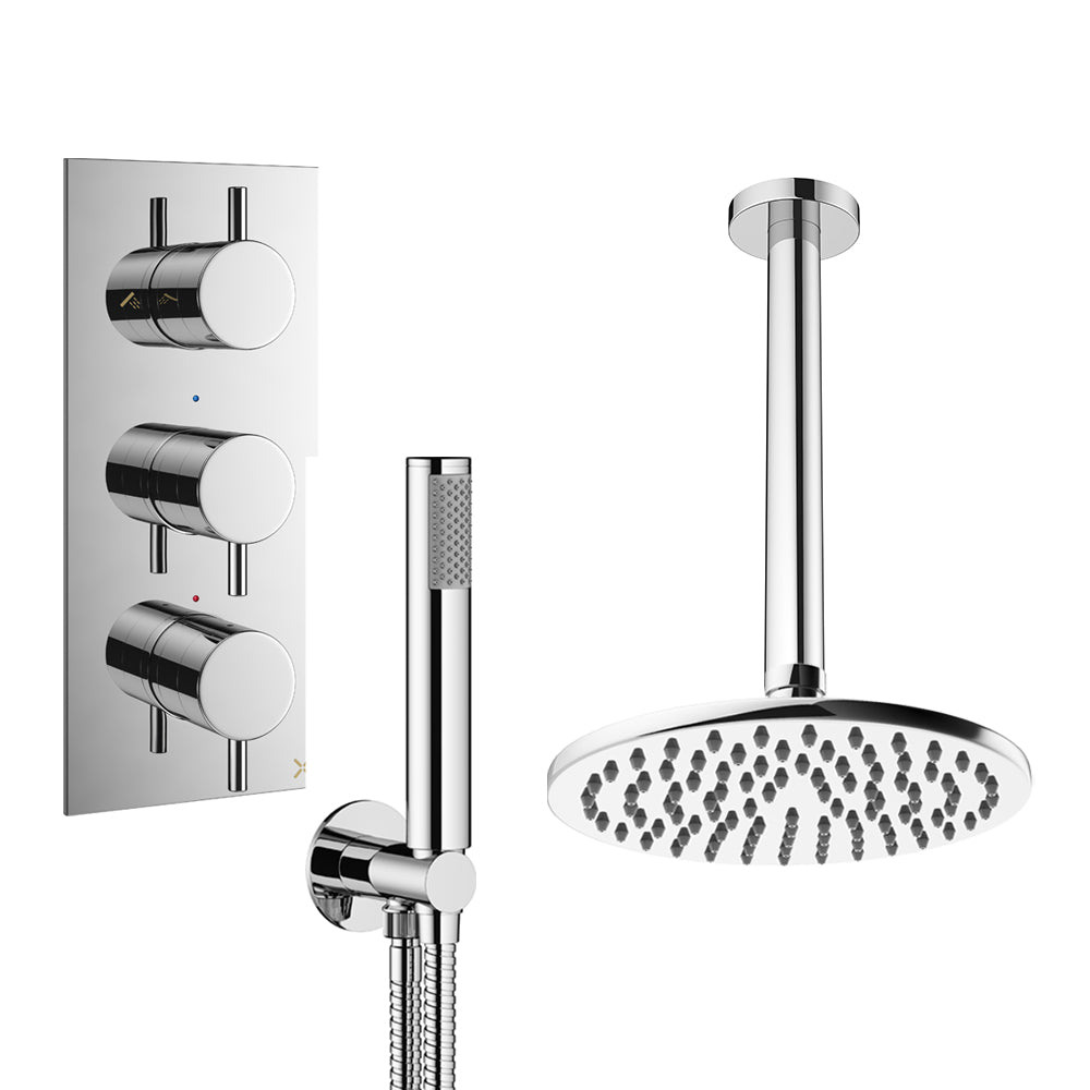 Crosswater Design Shower Set 7 Chrome 200mm Ceiling Mounted