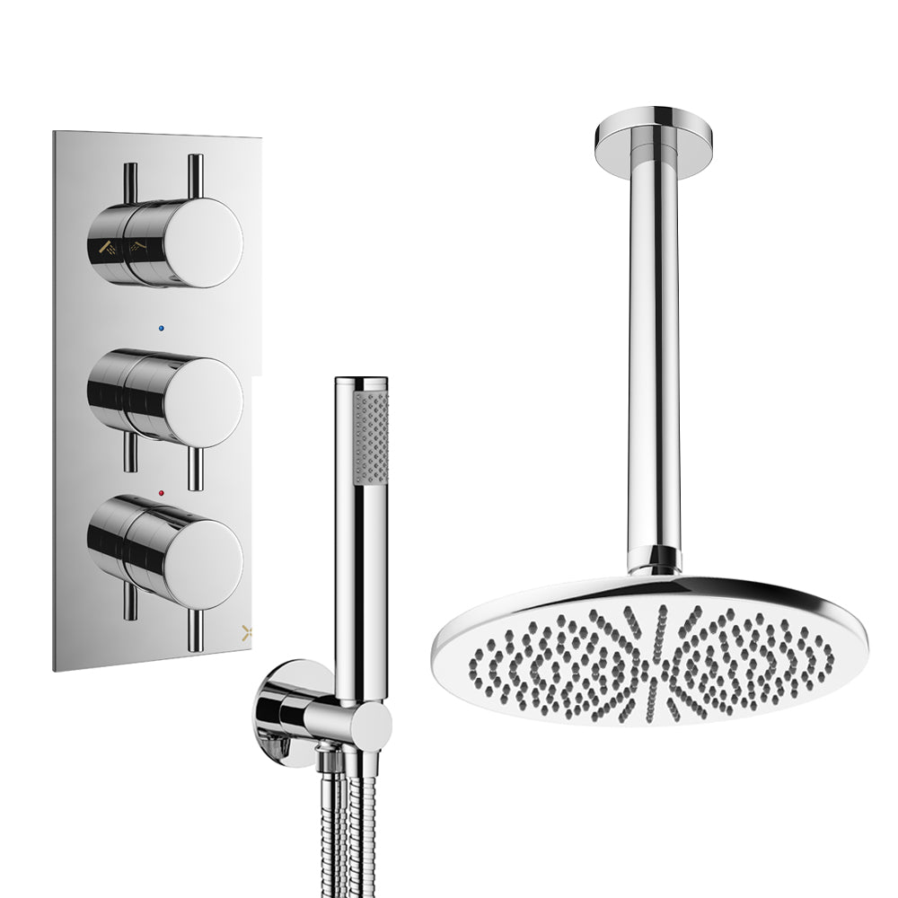 Crosswater Design Shower Set 7 Chrome 300mm Ceiling Mounted