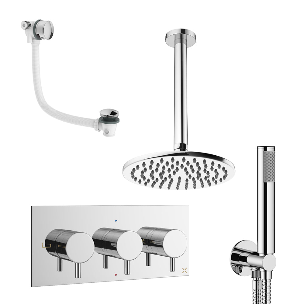 Crosswater Design Shower Set 8 Chrome 200mm Ceiling Mounted