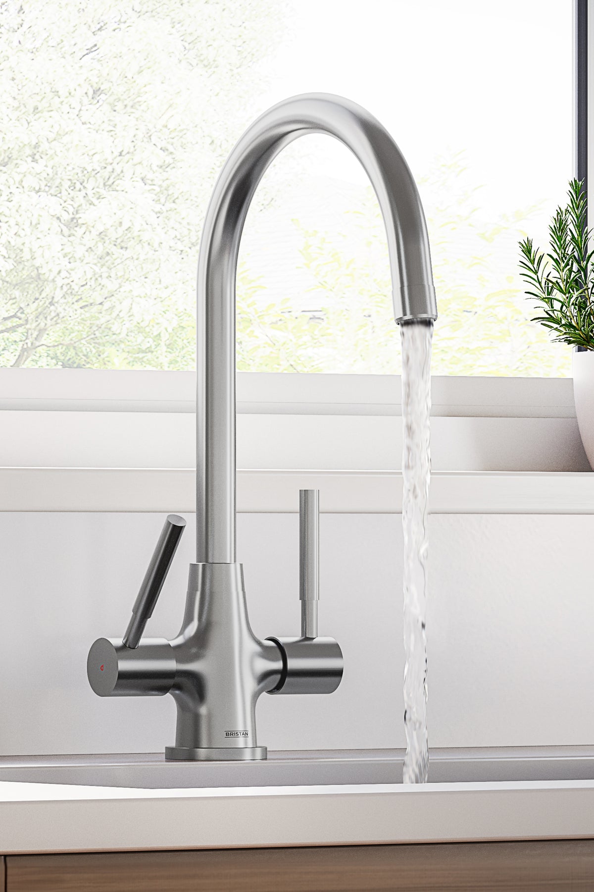 Bristan Dune Monobloc Sink Mixer Stainless Steel DU SNK SS