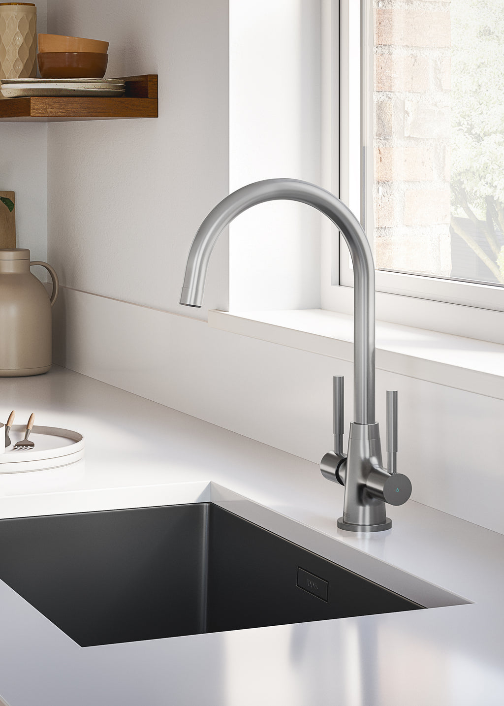 Bristan Dune Monobloc Sink Mixer Stainless Steel DU SNK SS