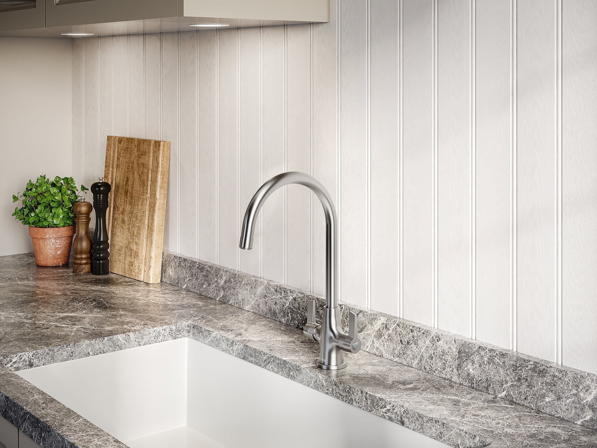 Bristan Echo Easyfit Kitchen Sink Mixer Tap Brushed Nickel EC SNK EF BN