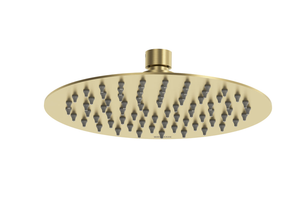 Bristan Slimline 200mm Round Fixed Head Brushed Brass FH SLRD01 BB