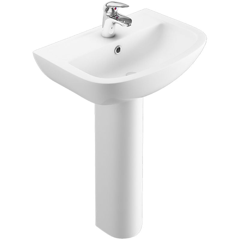 LECICO GEO 55CM BASin 1 TAP HOLE WHITEGEOWH55BA1.