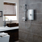Triton Aspirante Electric Shower 9.5kW Brushed Steel ASP08BRSTL.