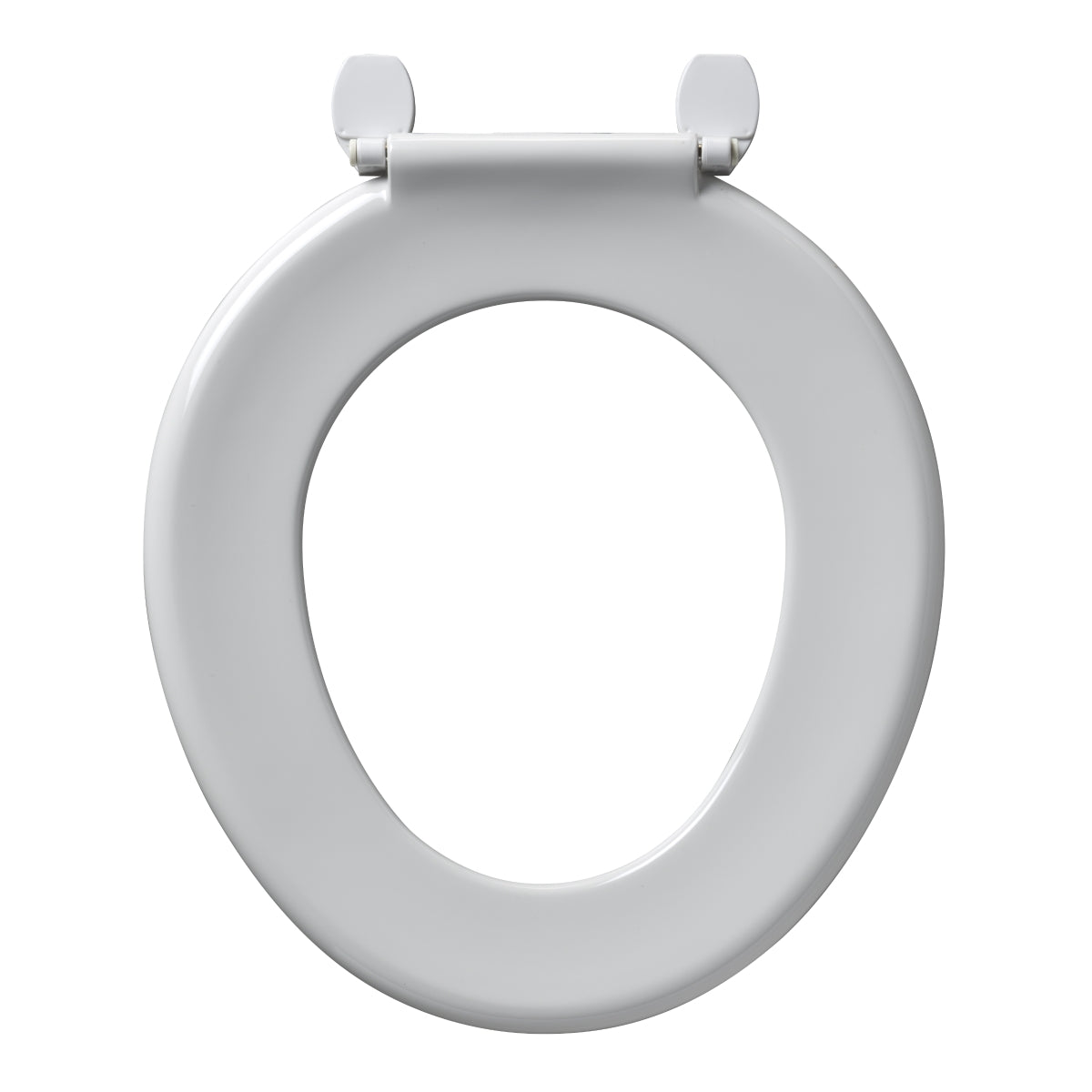 Armitage Shanks Bakasan seat no cover with stainless steel rod and plastic top fix hinges, white.