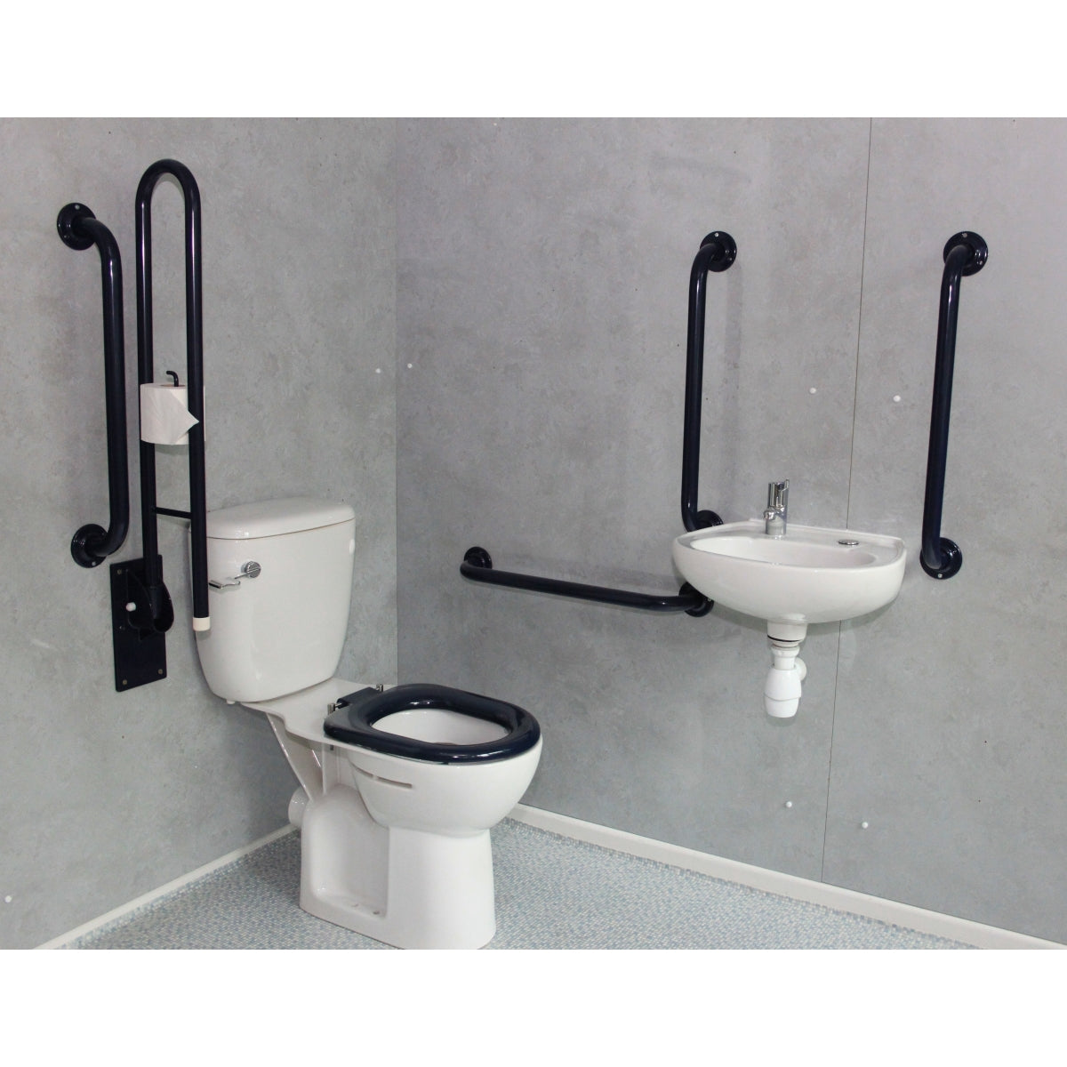 NYMAS Close Coupled Doc M Toilet Pack, Steel, Exp. Fixings, Dark Blue.