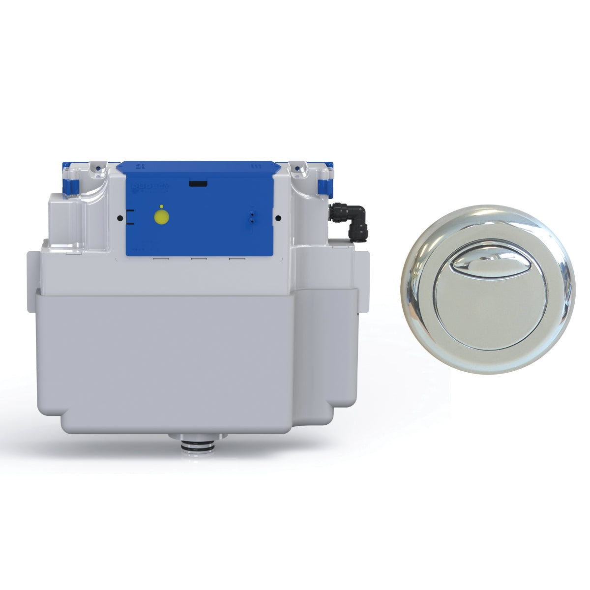 Thomas Dudley Vantage Concealed Cistern Dual Flush with Jacket and Round Chrome Plated Push Button White PVAWHS375354.
