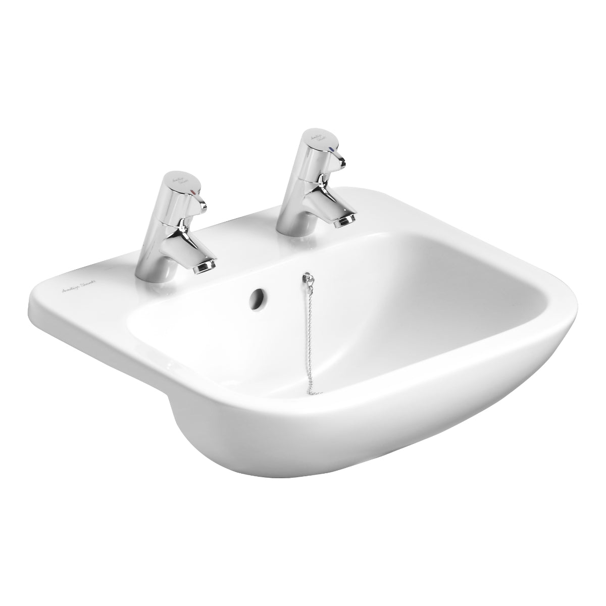 Armitage Shanks Profile 21 50cm 2 taphole semi-countertop washbasin with overflow and chainstay hole