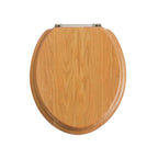 Heritage Soft Close Toilet Seat Oak with Chrome Hinges