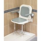 AKW Advanced Wall Mounted Fold Up Moulded Shower Seat Grey