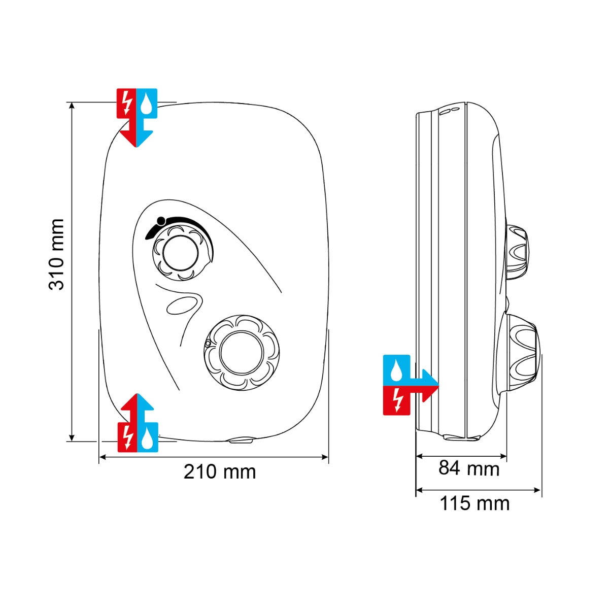 Mira Event XS Thermostatic Power Shower White and Chrome 1.1532.400.