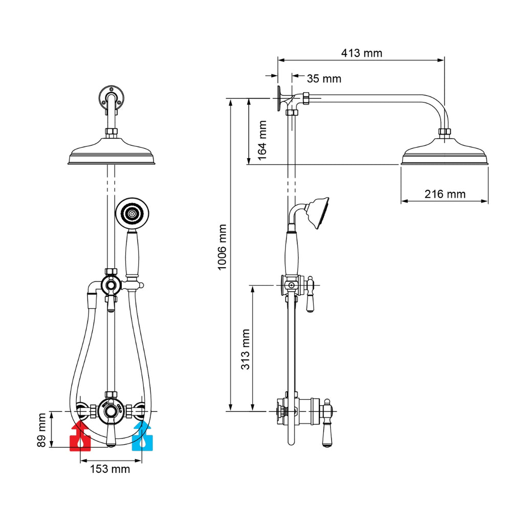 Mira Realm ERD Traditiol Thermostatic Shower Mixer Chrome 1.1735.002.