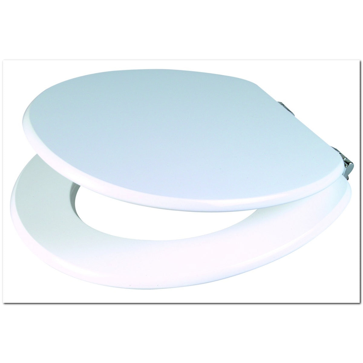Wirquin Celmac Cavalcade Luxury Mouldwood Seat & Cover Chrome Hinge High Gloss White Finish