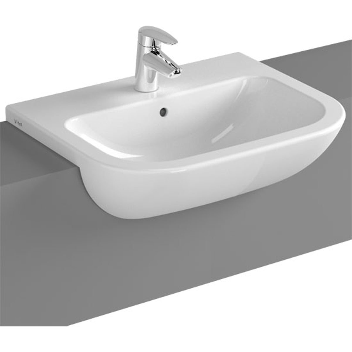 Vitra S20 Semi-Recessed Basin White 550mm