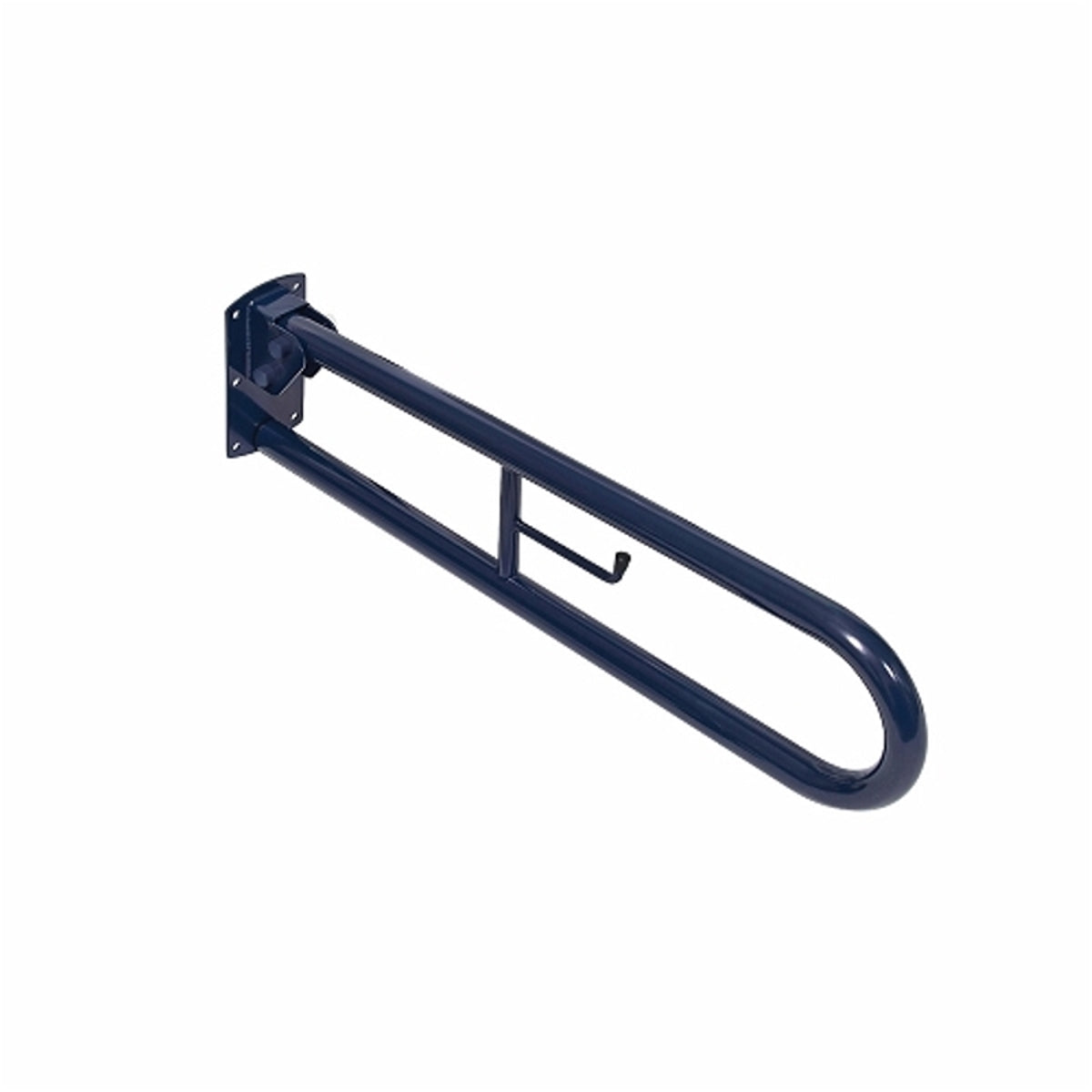 Twyford Doc M Hinged Support Rail with Toilet Roll Holder - Blue SR5810BE.