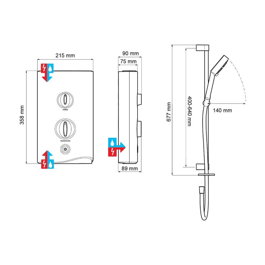 Mira Sport Electric Shower 9.0 KW White and Chrome 1.1746.002.