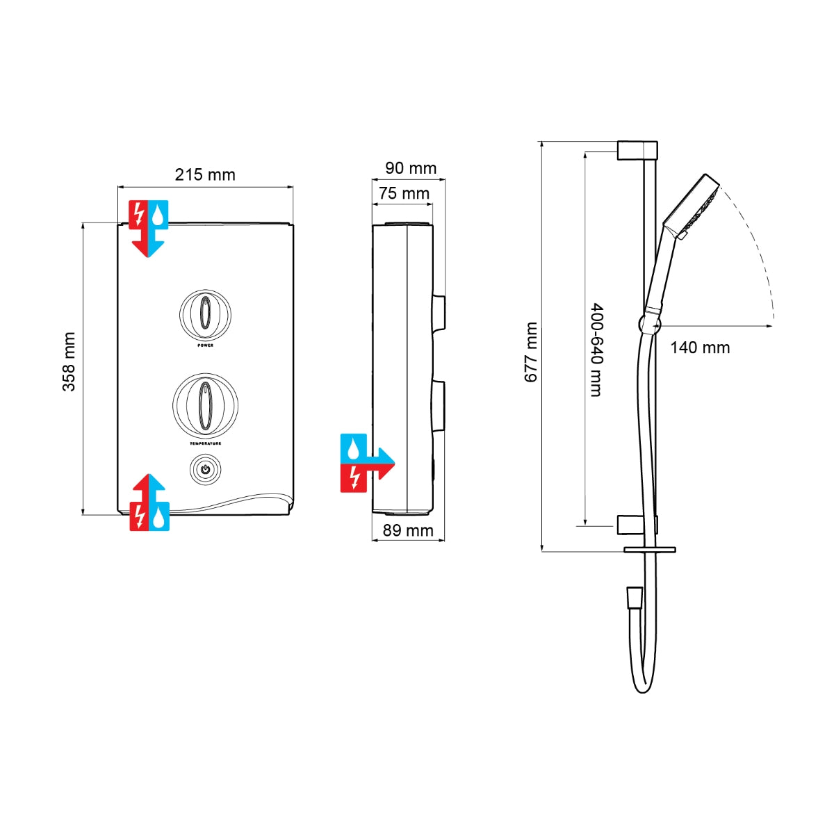 Mira Sport Electric Shower 9.0 KW White and Chrome 1.1746.002.