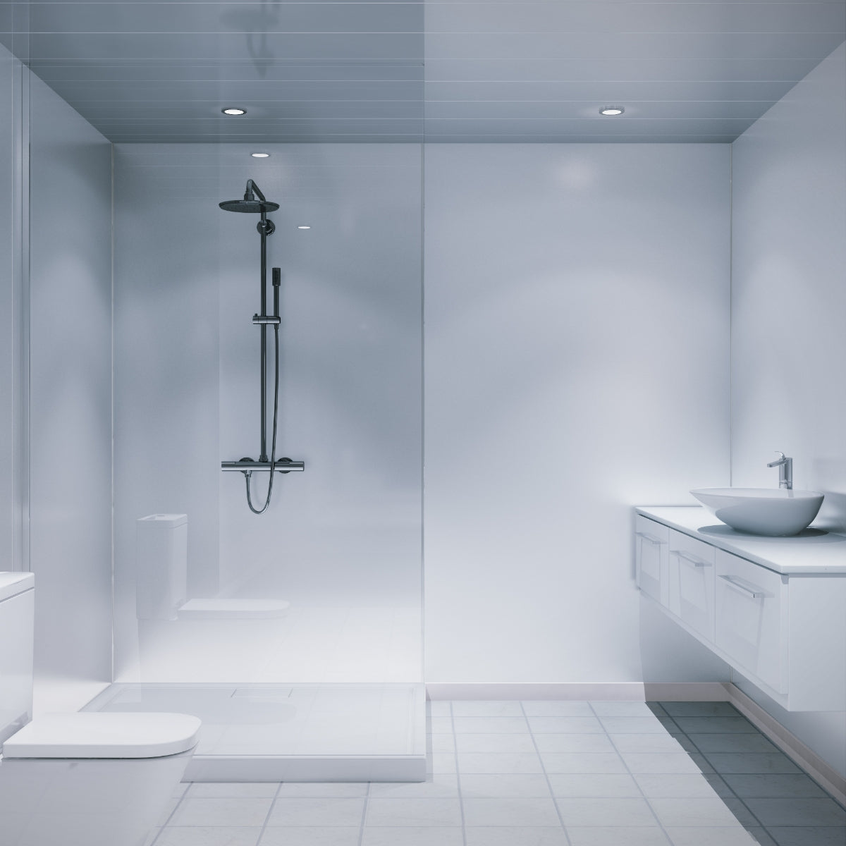 Multipanel Classic Bathroom Wall Panel Hydrolock 2400 x 1200mm Natural White MPG85SHRHLTG17.