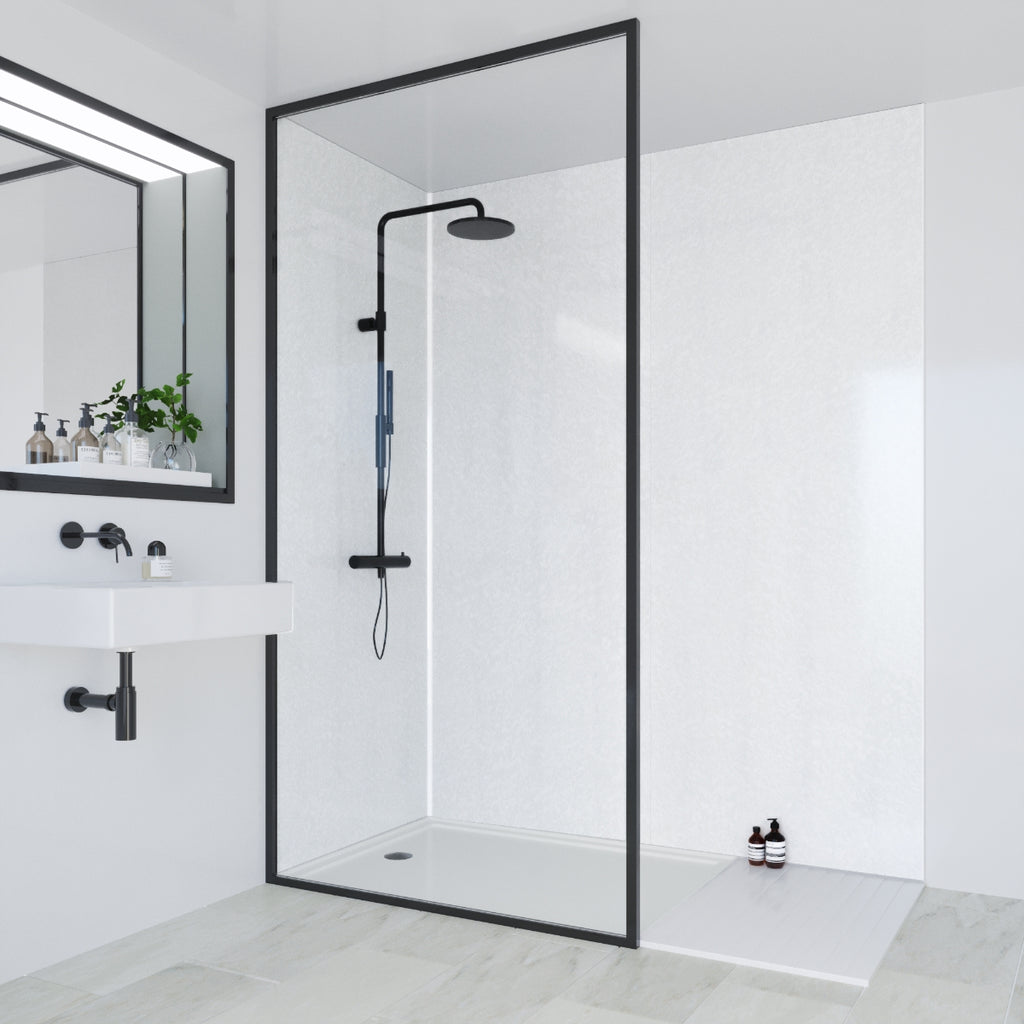 Multipanel Classic Bathroom Wall Panel Hydrolock 2400 x 1200mm Frost White MPM049SHRHLTG17.