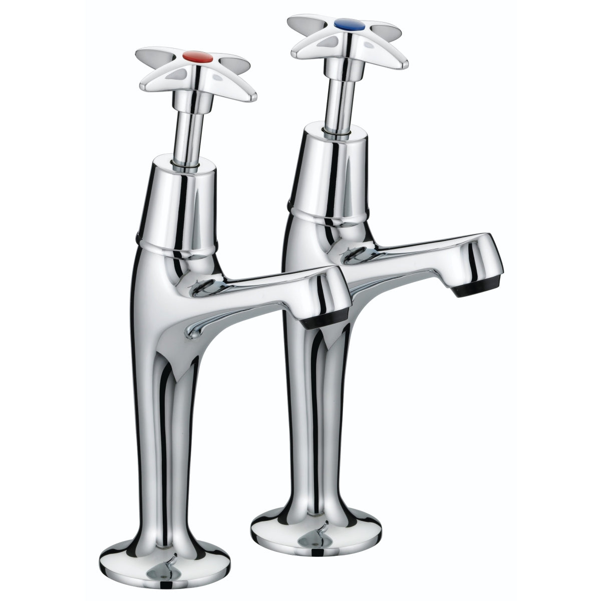 Bristan Value Cross Top High Neck Pillar Taps Vaxhnkc Chrome VAX HNK C