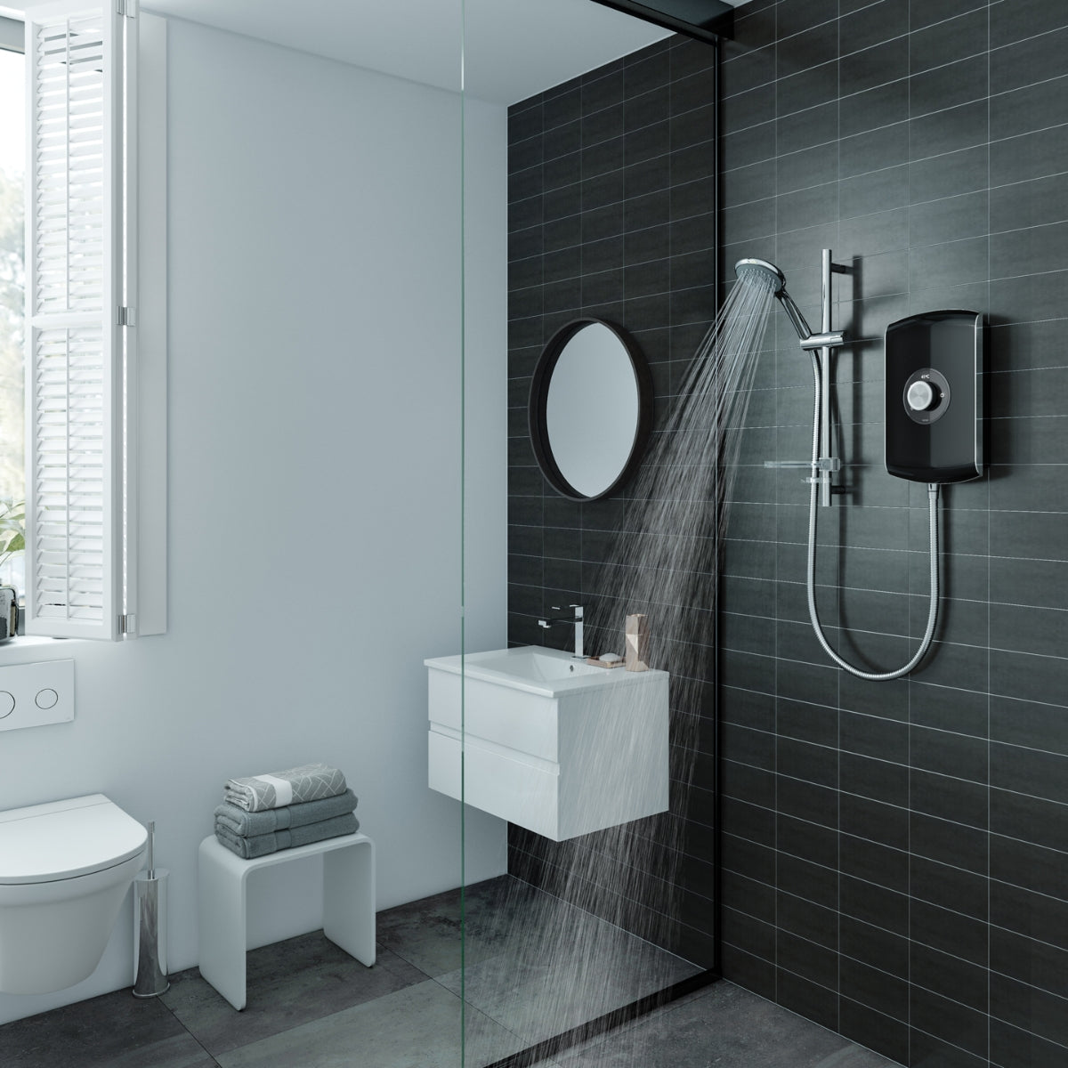 Triton Trtion Amore 9.5kW Gloss Black Electric Shower