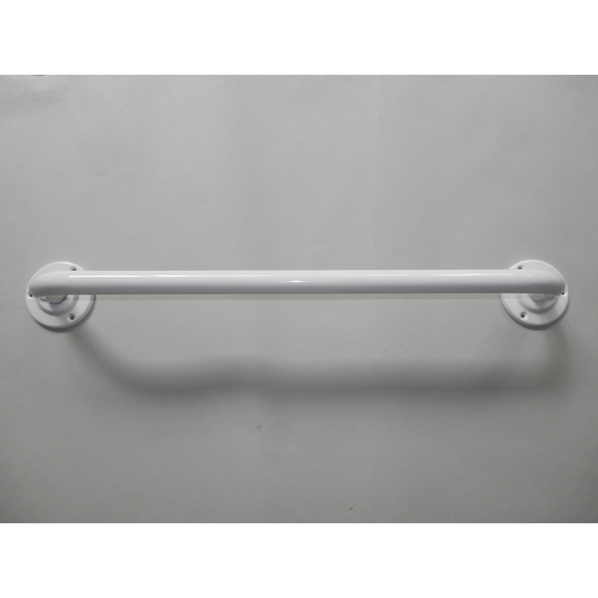 NYMAS Round Flange Grab Rail, Steel, Exp. Fixings, 25mm Dia. 455mm, White.