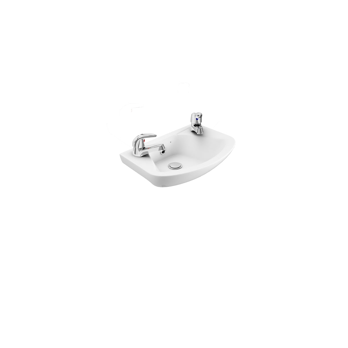 Lecico Atlas 1410 Cloakroom 2TH BASIN365 x 225mm White ASWH14BA.