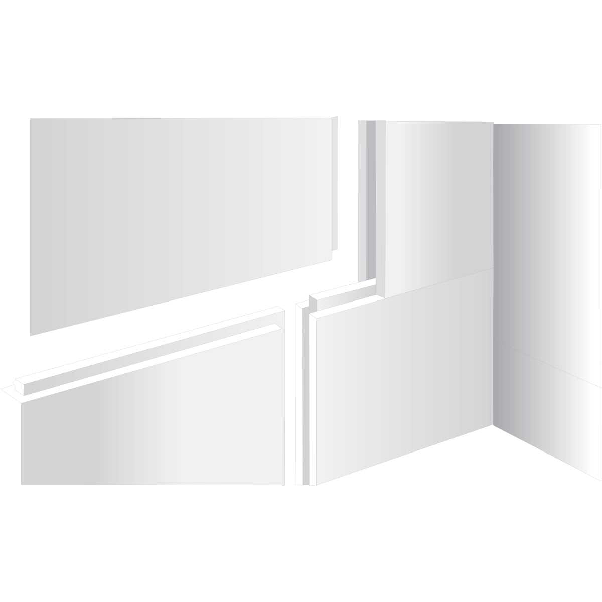 Kudos Showers - Aqua4Ma Linear Panels 1200 X 800 X 15Mm, Pack Of 2 WRAQ152.