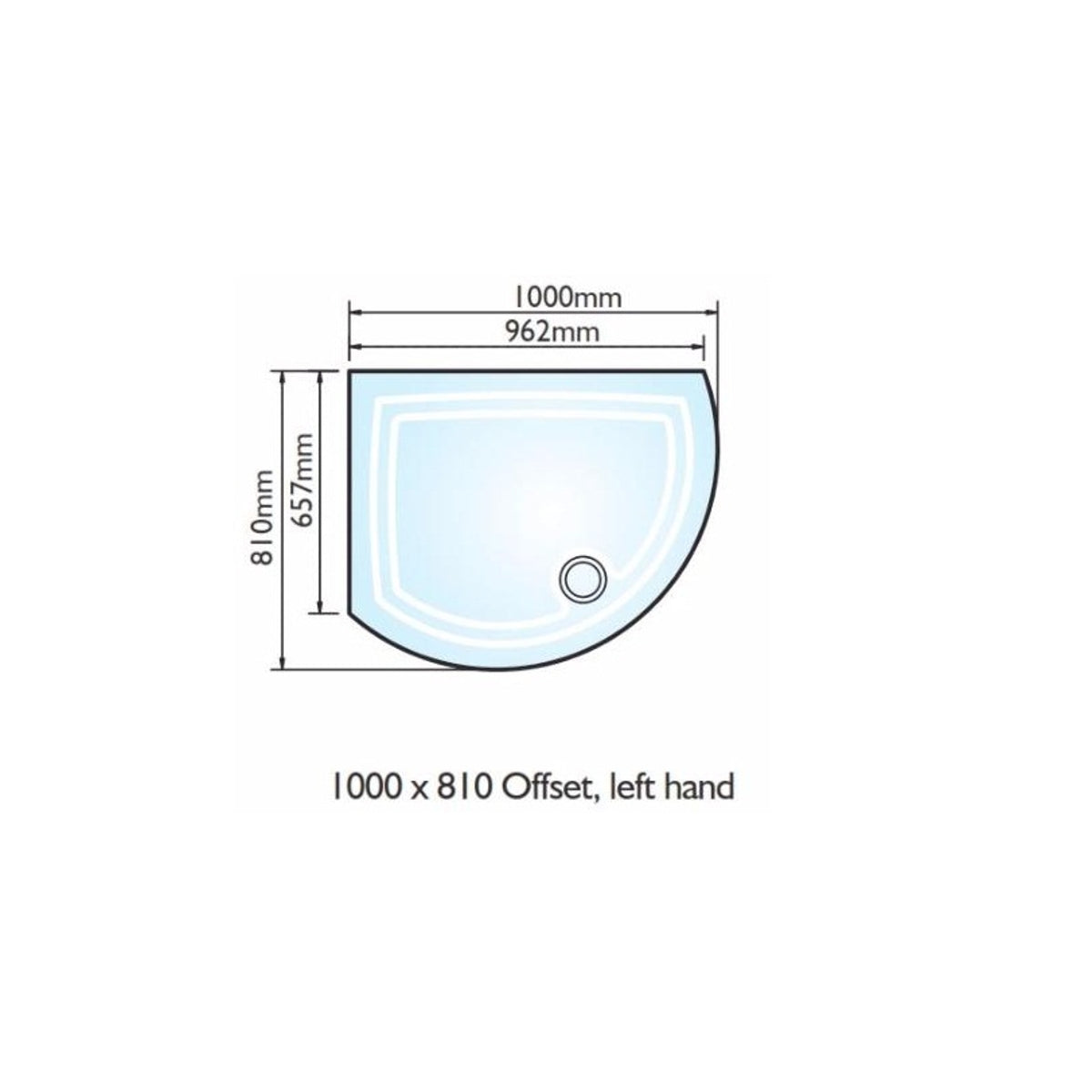 Kudos Showers Concept 2 Tray Offset Left Hand 1000 x 810