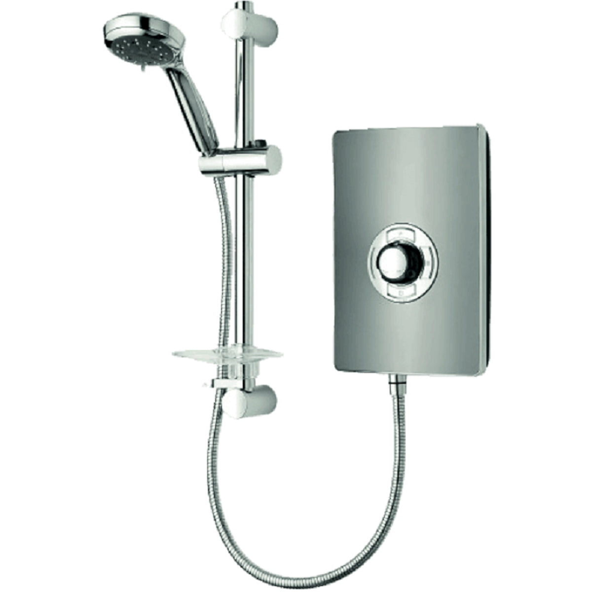 Triton T100 x R Slimline Electric Shower 8.5 KW White and Satin SP1008 x R.