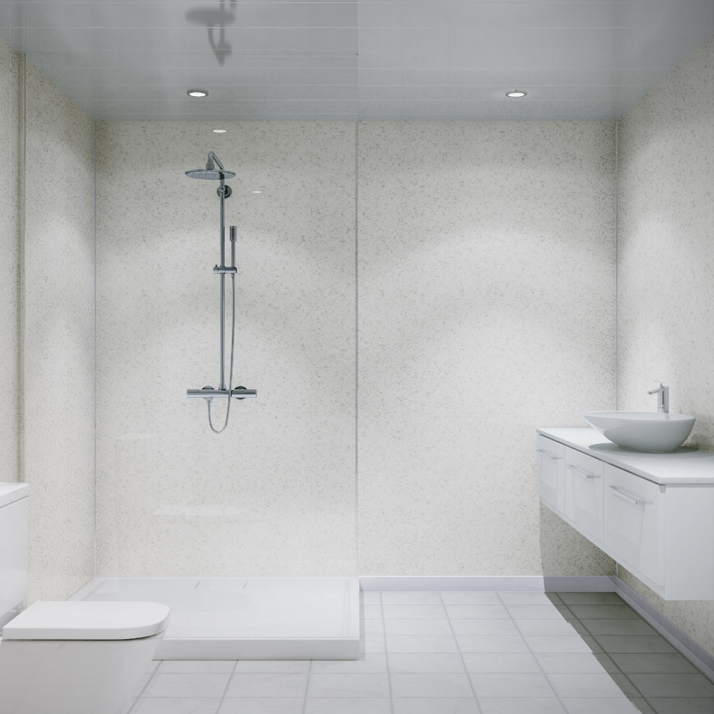Multipanel Classic Bathroom Wall Panel Hydrolock 2400 x 1200mm Blizzard MPG030SHRHLTG17.