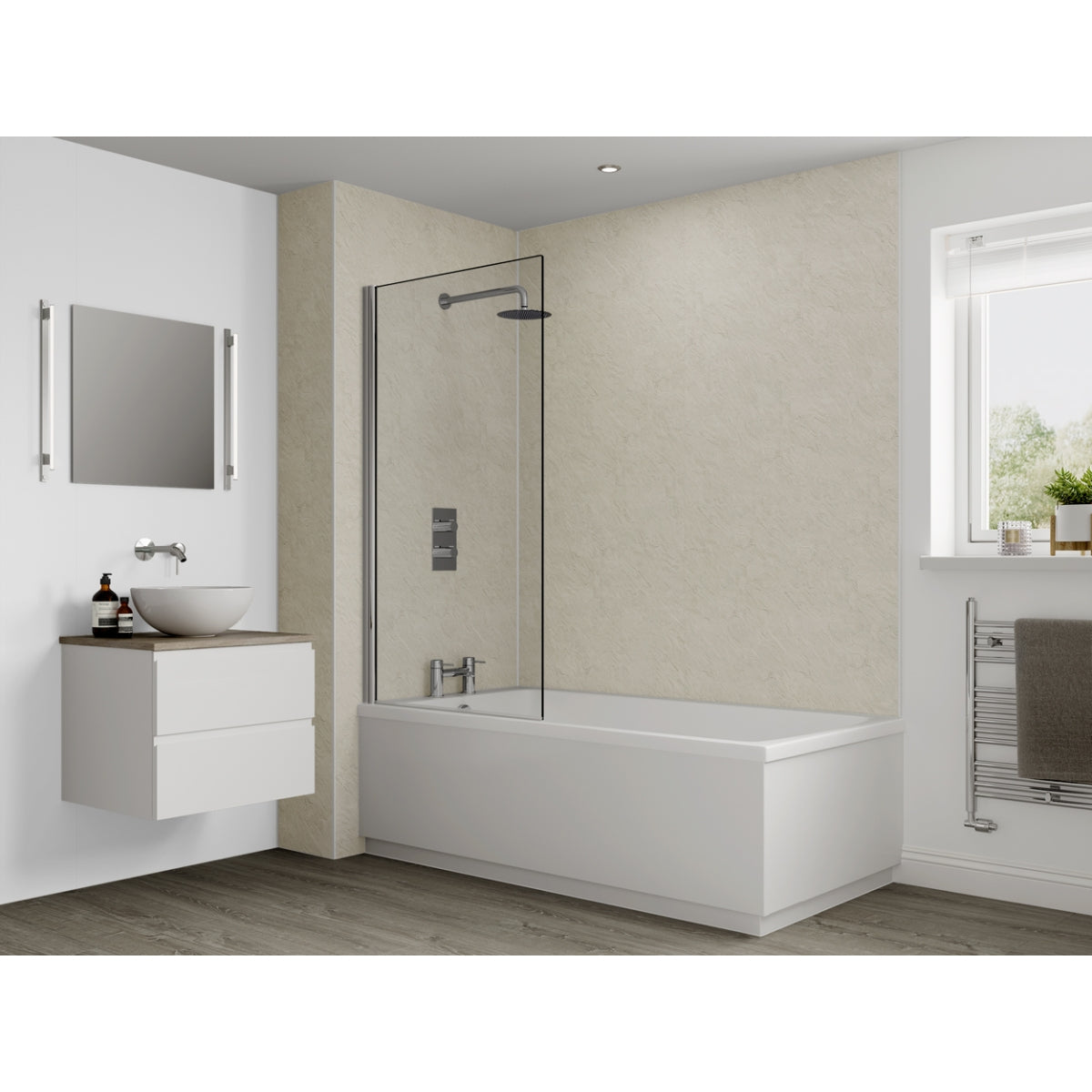 Multipanel Classic Bathroom Wall Panel Unlipped 2400 x 1200mm Riven Marble 9241 MP9241SHR.