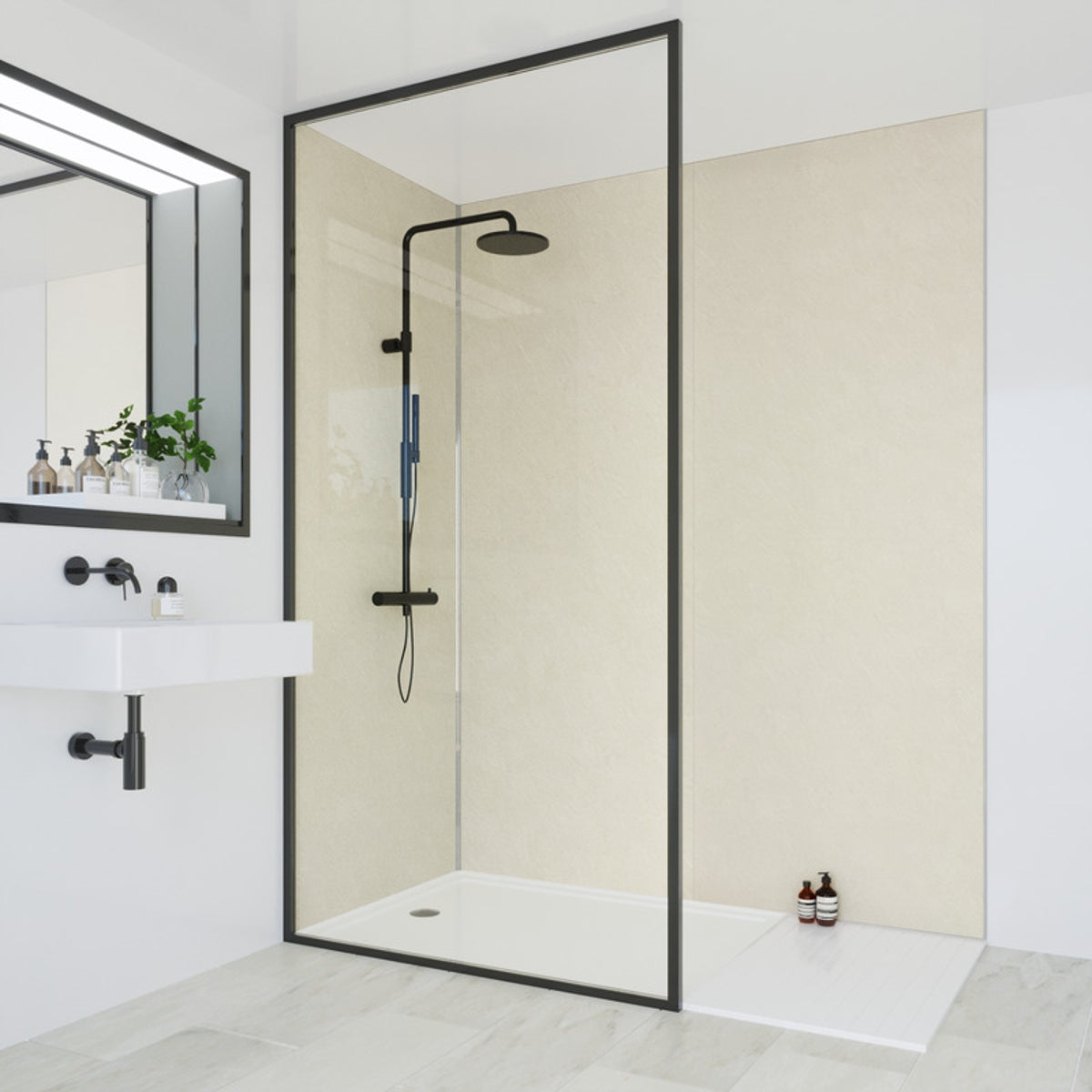 Multipanel Classic Bathroom Wall Panel Riven Marble 2.4mm x 90mm MP9241SHR9.
