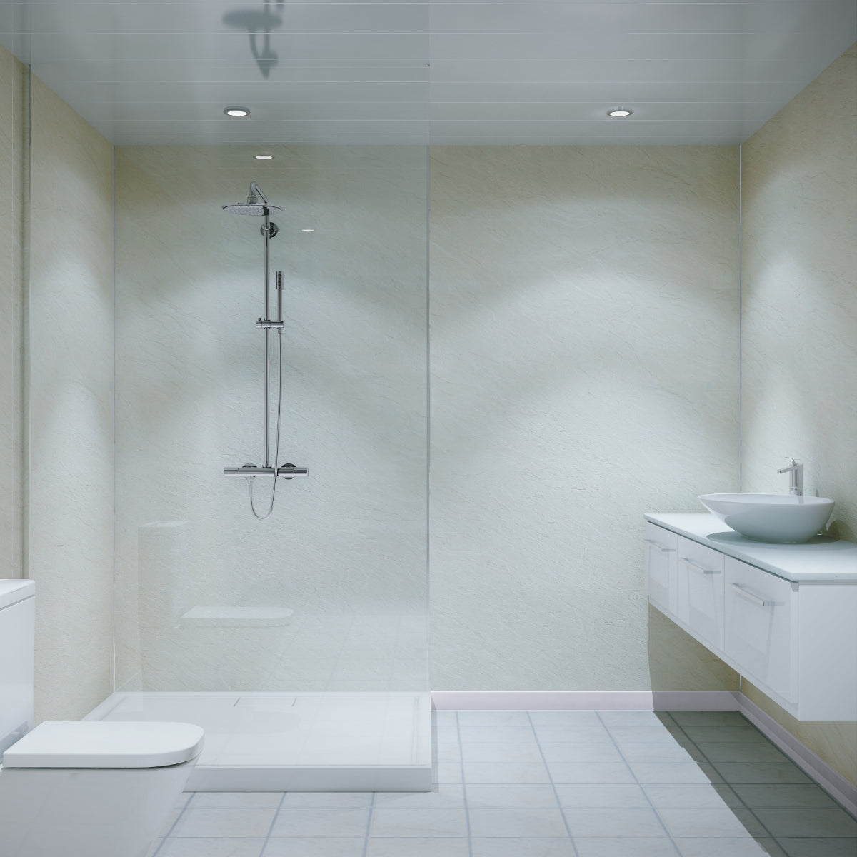 Multipanel Classic Bathroom Wall Panel Hydrolock Riven Marble 2.4 M x 598mm 9241 MP9241STDHLTG17.