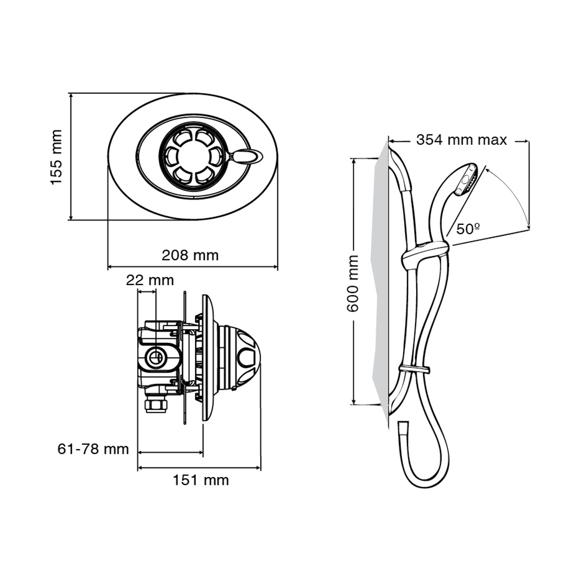 Mira Showers Excel Built in Valve Mixer Shower Chrome 1.1518.303.