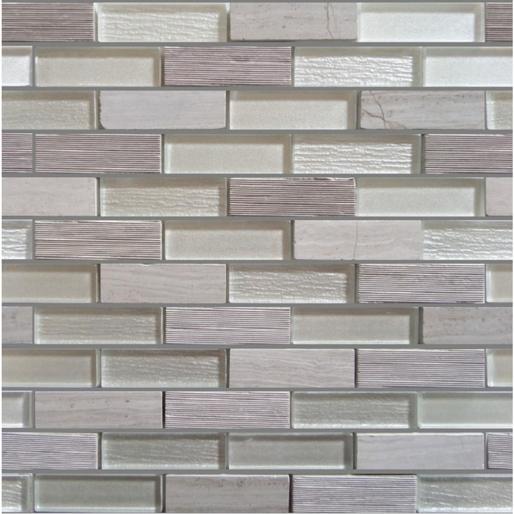 Verona Bailey Glass & Stone Mix Mosaic 300 x 300mm Per Sheet.