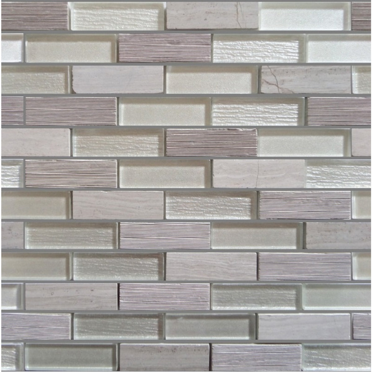 Verona Bailey Glass & Stone Mix Mosaic 300 x 300mm Per Sheet.
