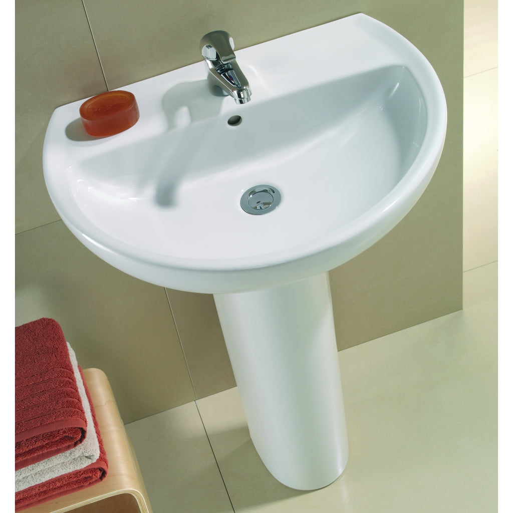 Twyford Alcona 600mm 1 Taphole Washbasin White
