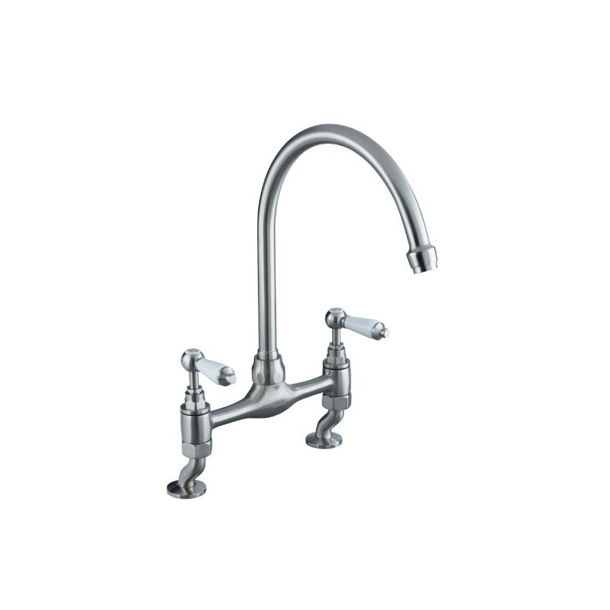 Bristan Renaissance Bridge Sink Mixer Tap 385mm x 225mm Rsdsmbn Brushed Nickel RS DSM BN