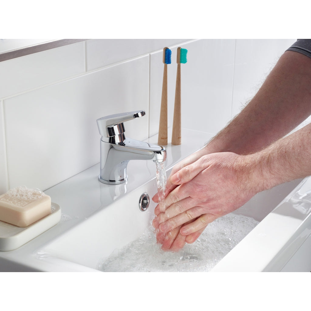 Bristan Quest Basin Mixer Tap with Clicker Waste Chrome QST BAS C