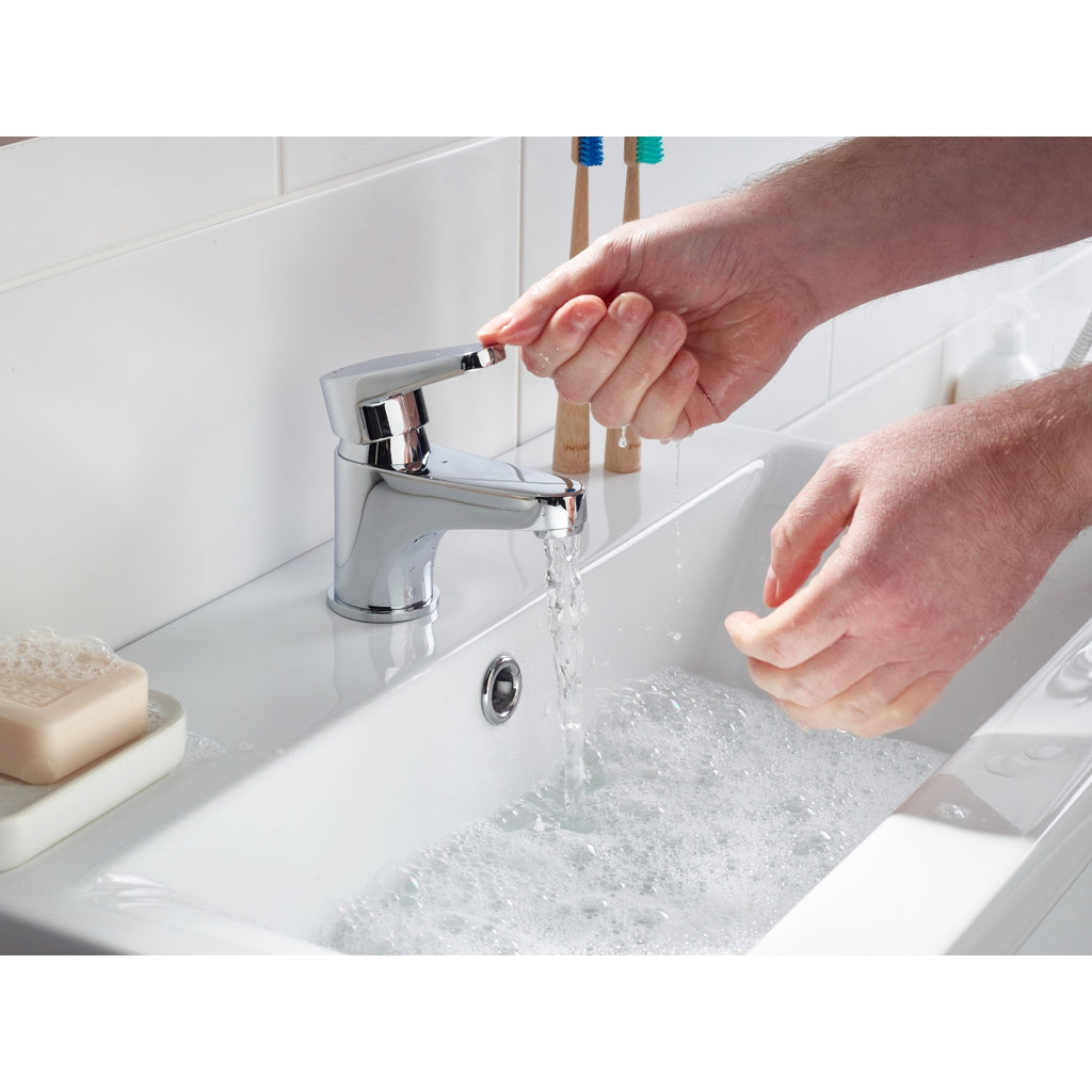 Bristan Quest Basin Mixer Tap with Clicker Waste Chrome QST BAS C