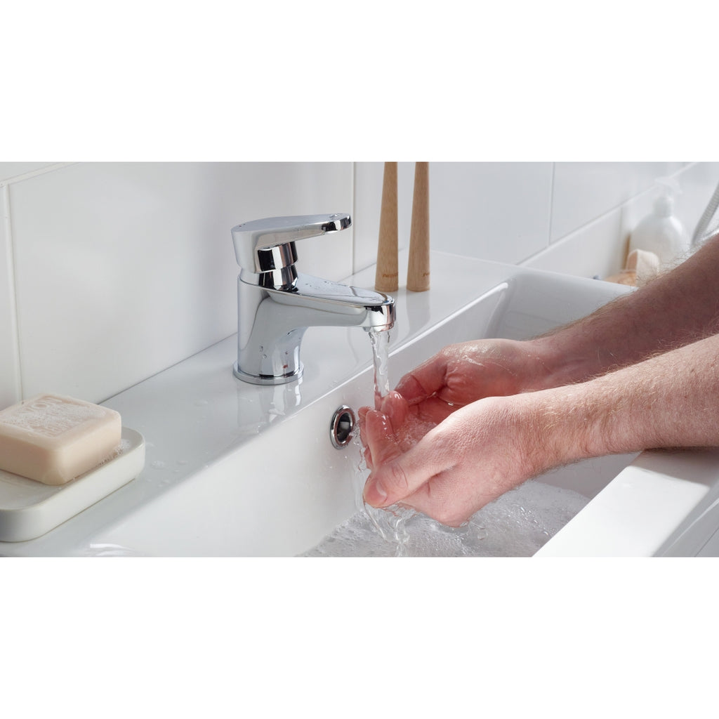 Bristan Quest Basin Mixer Tap with Clicker Waste Chrome QST BAS C