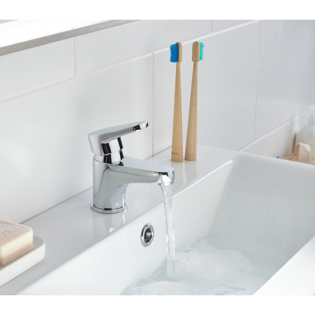 Bristan Quest Basin Mixer Tap with Clicker Waste Chrome QST BAS C
