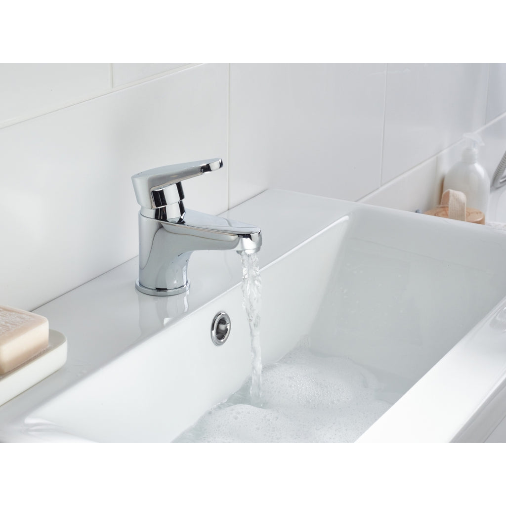 Bristan Quest Basin Mixer Tap with Clicker Waste Chrome QST BAS C