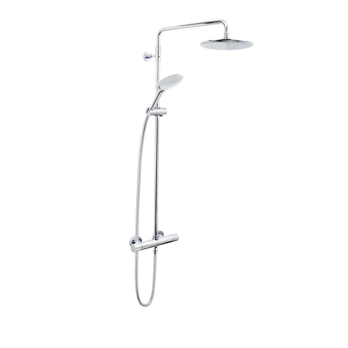 Bristan Carre Thermostatic Dual Outlet Bar Shower with Rigid Riser Chrome CR SHXDIVFF C.